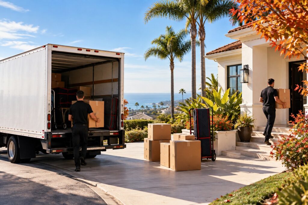 Fall moving in Orange County with professional movers and moving boxes