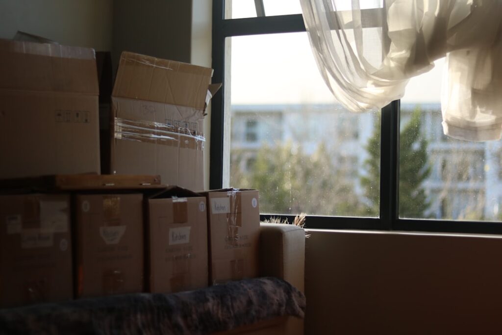 Moving boxes ready for a household move